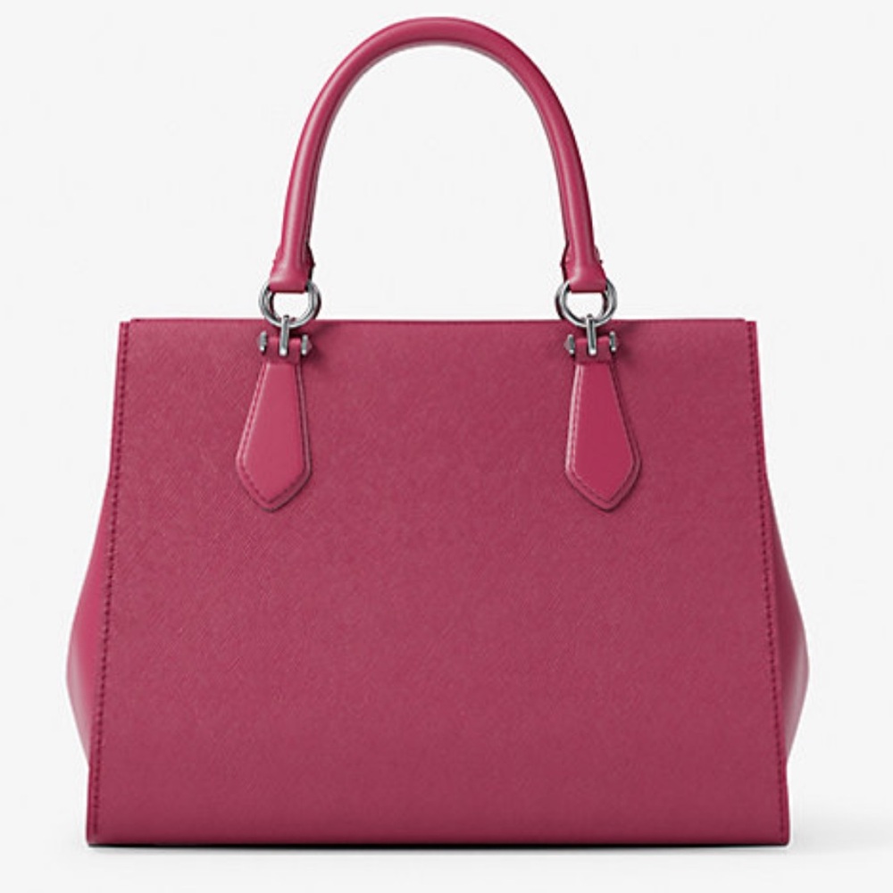 MICHAEL KORS Marilyn Medium Saffiano Leather Satchel
Dark Raspberry 
NWT - Picture 2 of 16